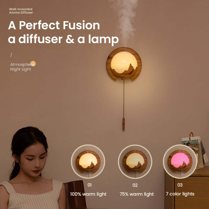 150ml Wall-mounted Aroma Diffuser Night Light Home Diffuser Mute Intelligent Humidifier With Remote Control | Kalsten